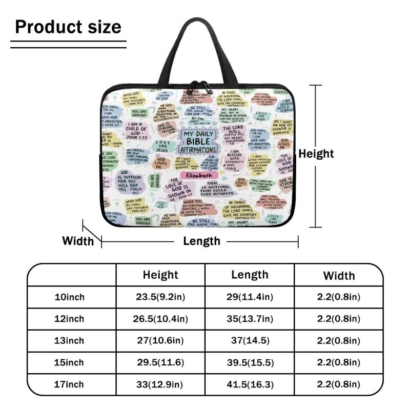Christianartbag Laptop Bag, My Daily Bible Affirmations Laptop Bag, Personalized Laptop Bag, Laptop Bag, CABLTB02180823.