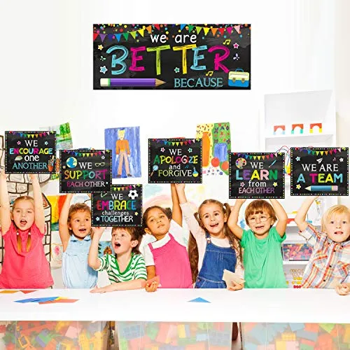 Classroom Decorations Bulletin Board Poster Banner Set Classroom Party Supplies for Kindergarten Pre-School Primary High School chiazllta