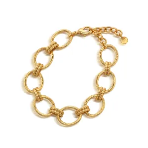 Cleopatra Grande Link Bracelet, 7 1.5" - Gold