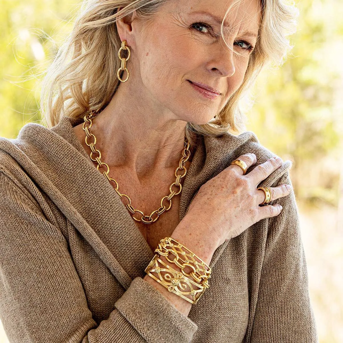 Cleopatra Grande Link Bracelet, 7 1.5" - Gold