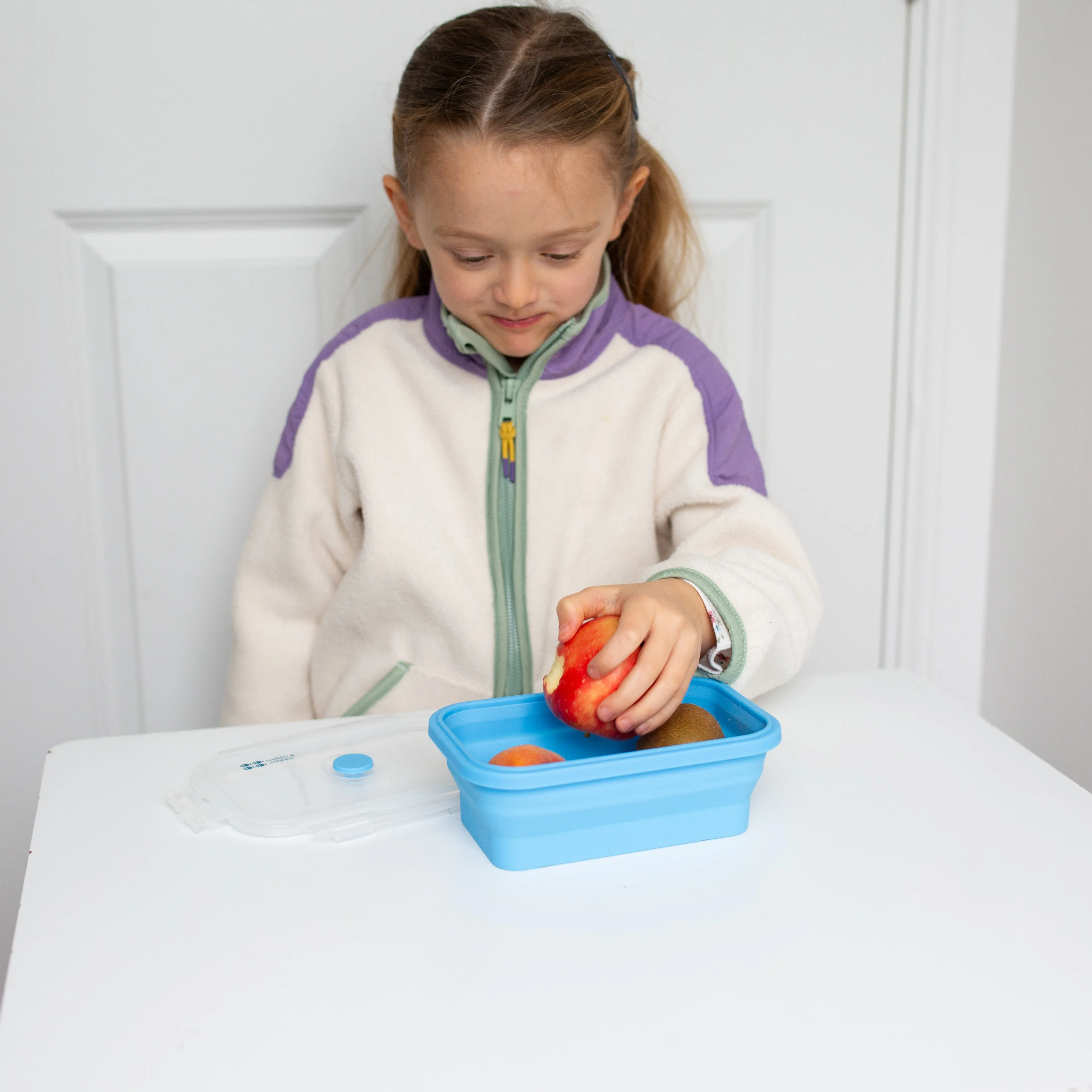 Collapsible Snack Box | Food Grade Silicone & PP | Leak-Proof & BPA-Free | Microwave, Freezer & Dishwasher Safe (Except lid)