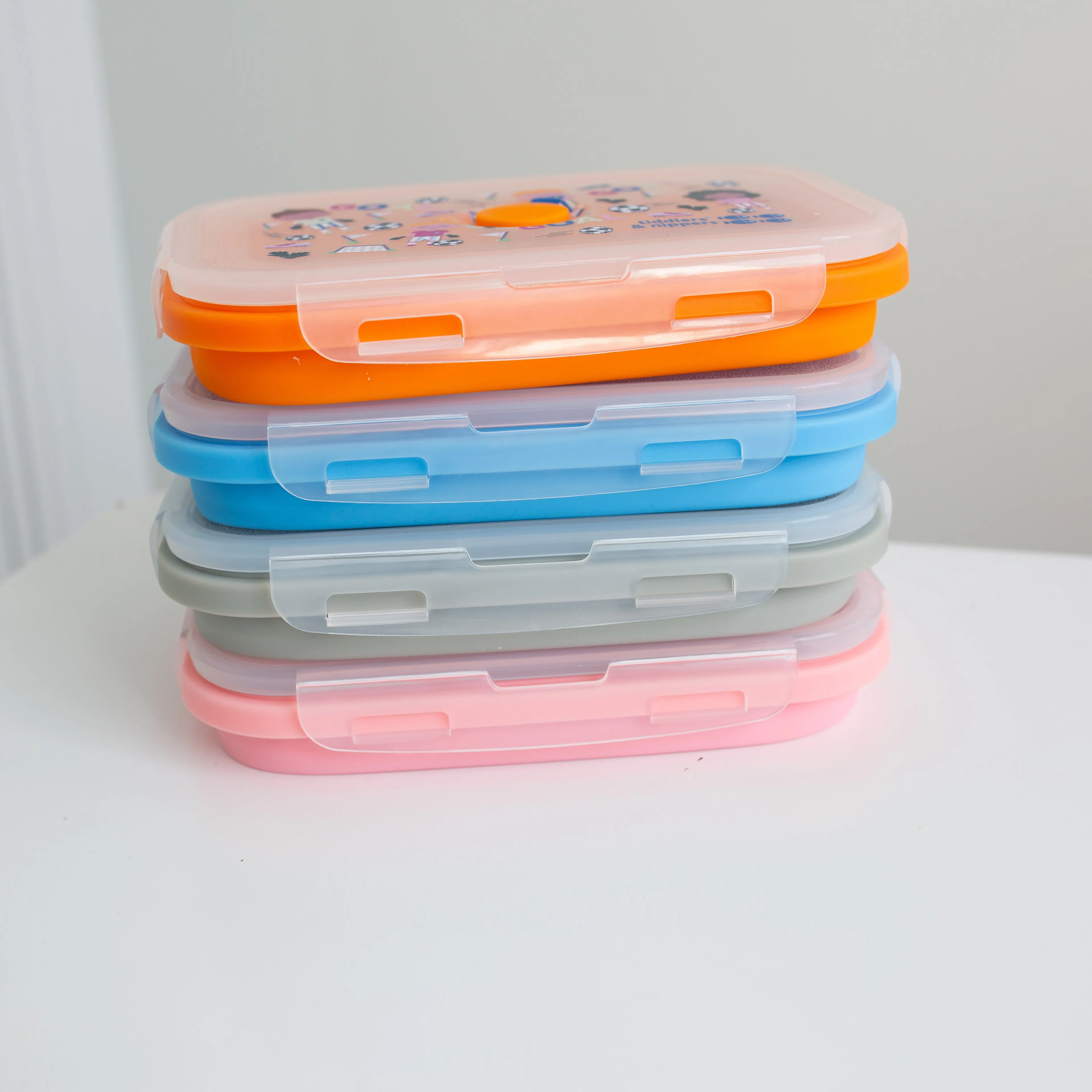 Collapsible Snack Box | Food Grade Silicone & PP | Leak-Proof & BPA-Free | Microwave, Freezer & Dishwasher Safe (Except lid)