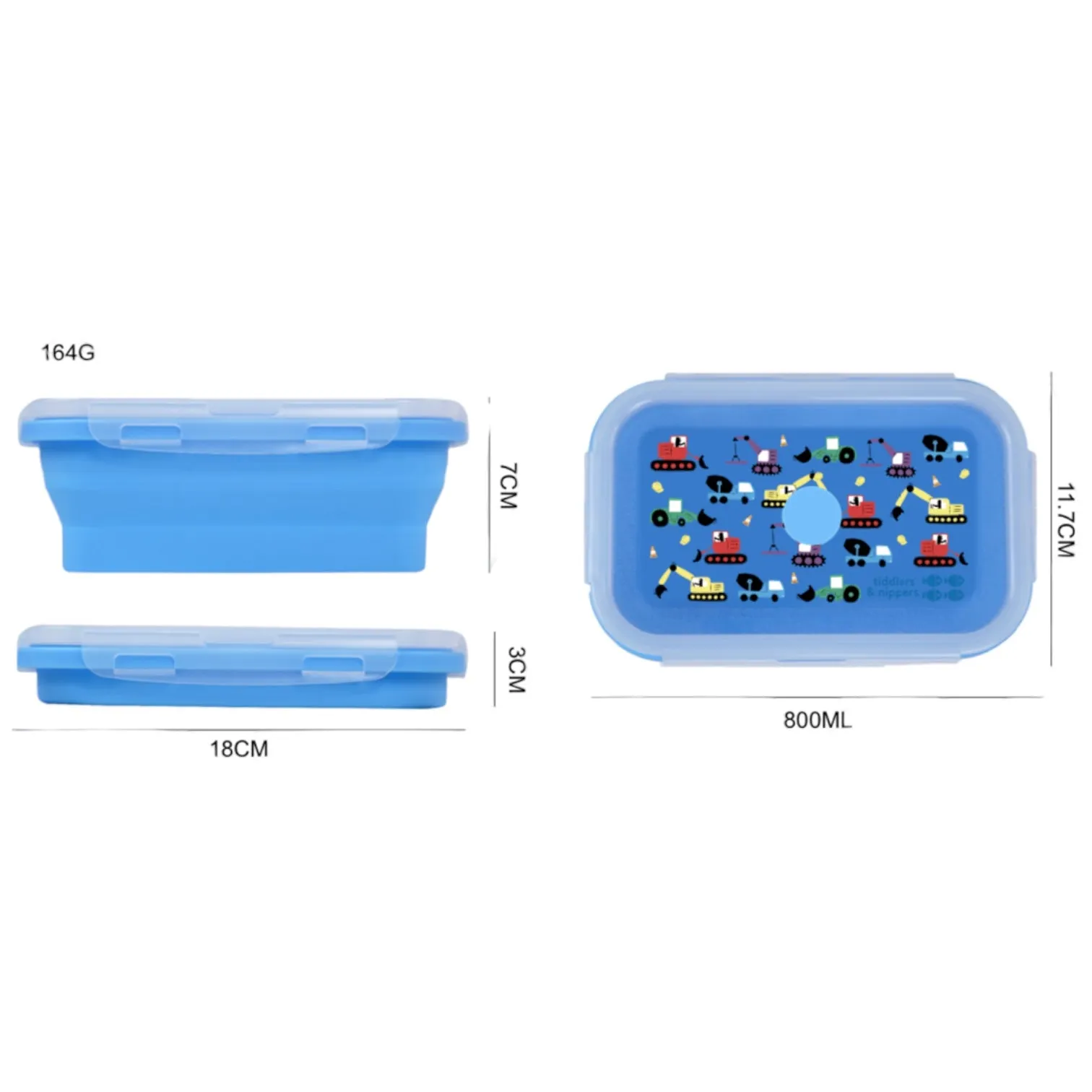 Collapsible Snack Box | Food Grade Silicone & PP | Leak-Proof & BPA-Free | Microwave, Freezer & Dishwasher Safe (Except lid)