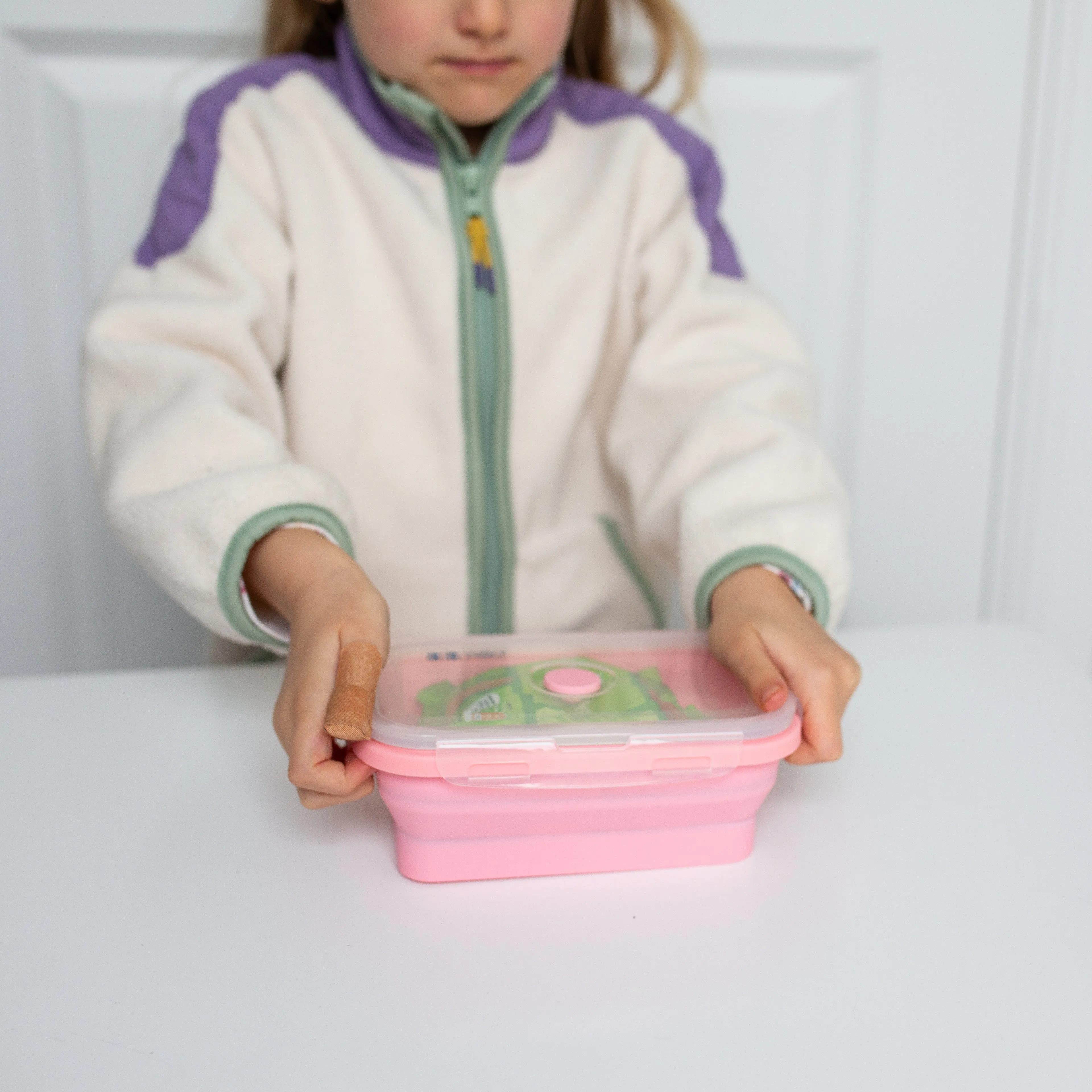 Collapsible Snack Box | Food Grade Silicone & PP | Leak-Proof & BPA-Free | Microwave, Freezer & Dishwasher Safe (Except lid)