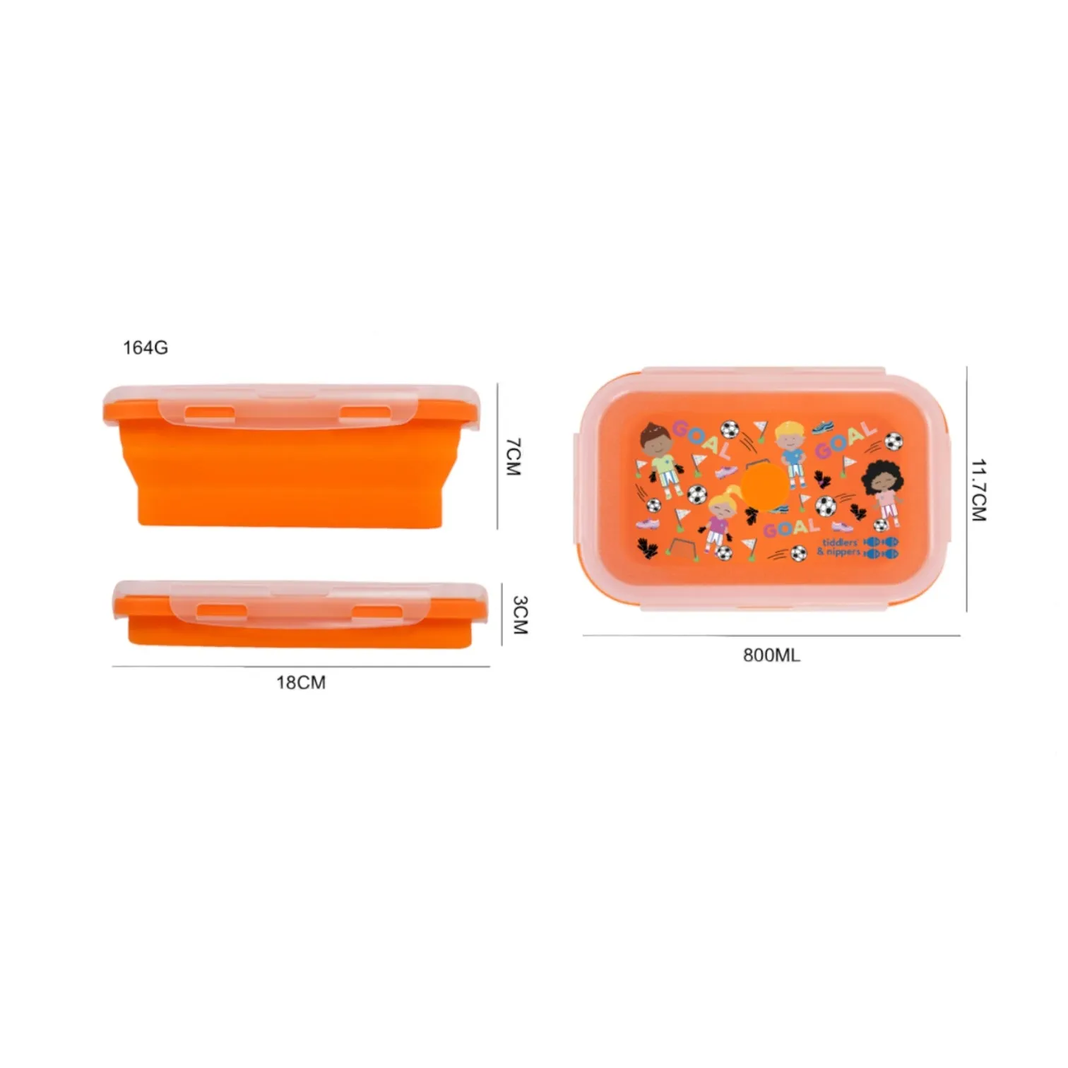 Collapsible Snack Box | Food Grade Silicone & PP | Leak-Proof & BPA-Free | Microwave, Freezer & Dishwasher Safe (Except lid)