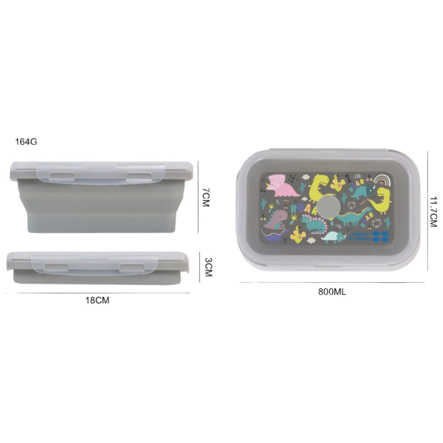 Collapsible Snack Box | Food Grade Silicone & PP | Leak-Proof & BPA-Free | Microwave, Freezer & Dishwasher Safe (Except lid)