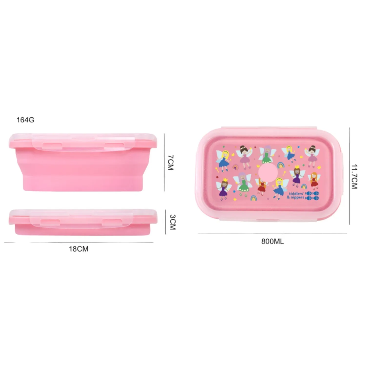 Collapsible Snack Box | Food Grade Silicone & PP | Leak-Proof & BPA-Free | Microwave, Freezer & Dishwasher Safe (Except lid)