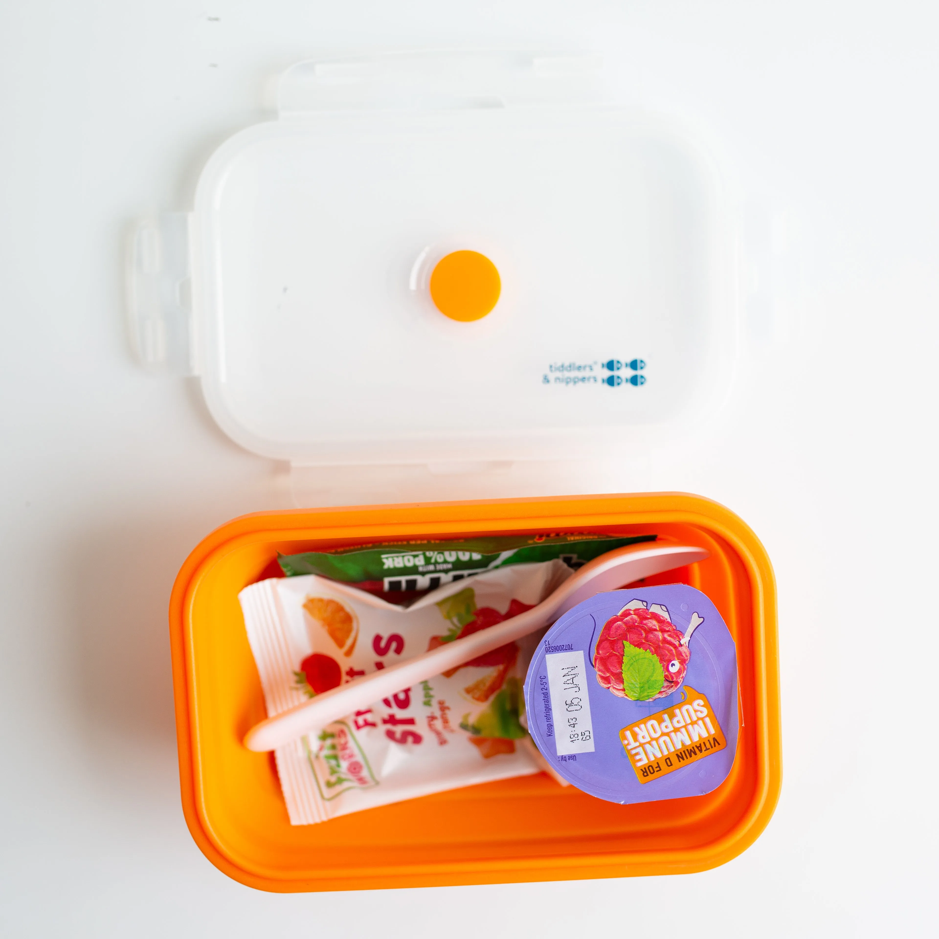 Collapsible Snack Box | Food Grade Silicone & PP | Leak-Proof & BPA-Free | Microwave, Freezer & Dishwasher Safe (Except lid)