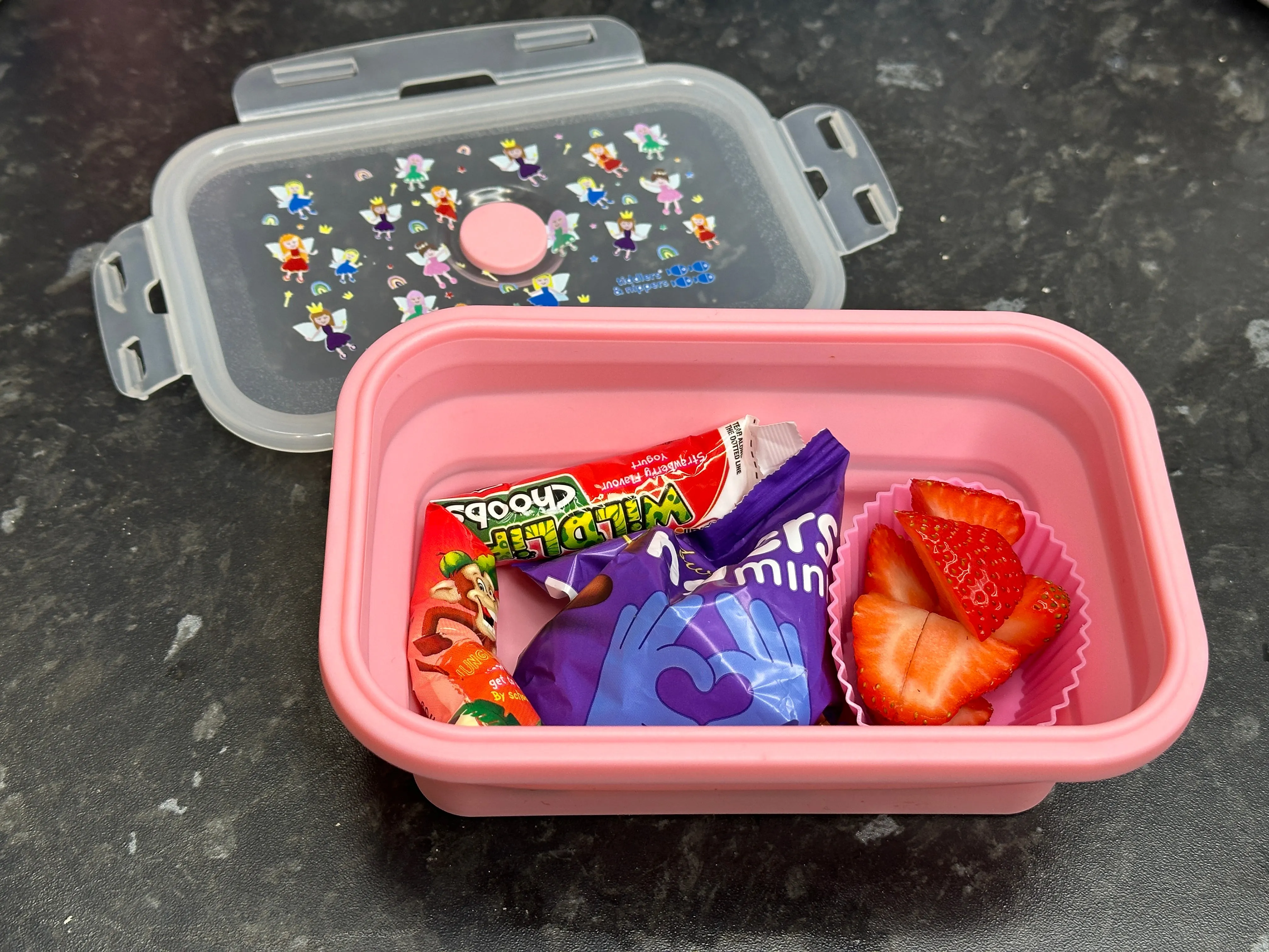 Collapsible Snack Box | Food Grade Silicone & PP | Leak-Proof & BPA-Free | Microwave, Freezer & Dishwasher Safe (Except lid)