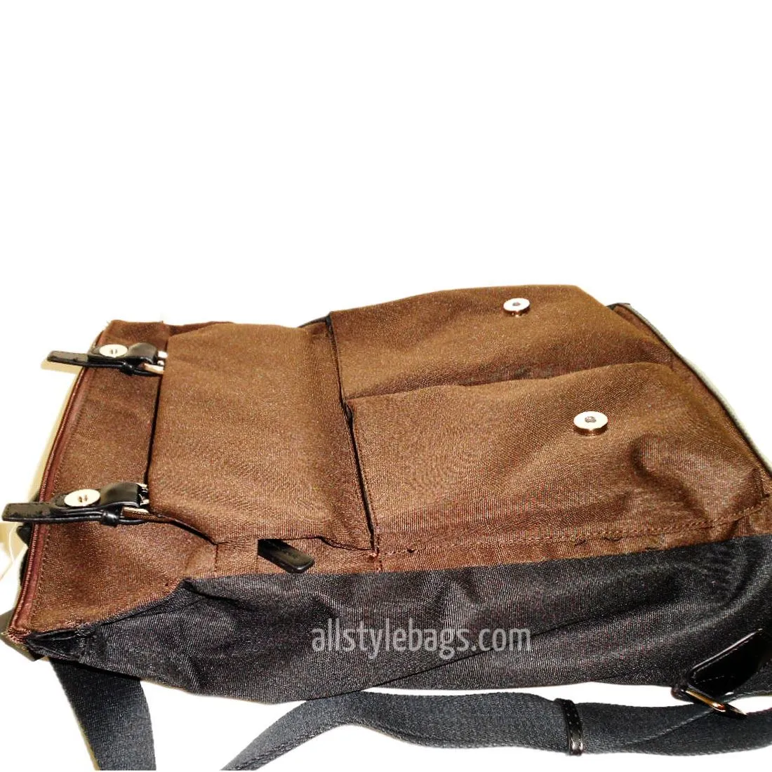Color block Canvas School L Backpack blanc brown black Laptop tablet Sport Bag
