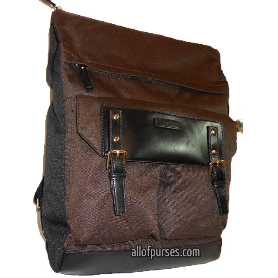 Color block Canvas School L Backpack blanc brown black Laptop tablet Sport Bag