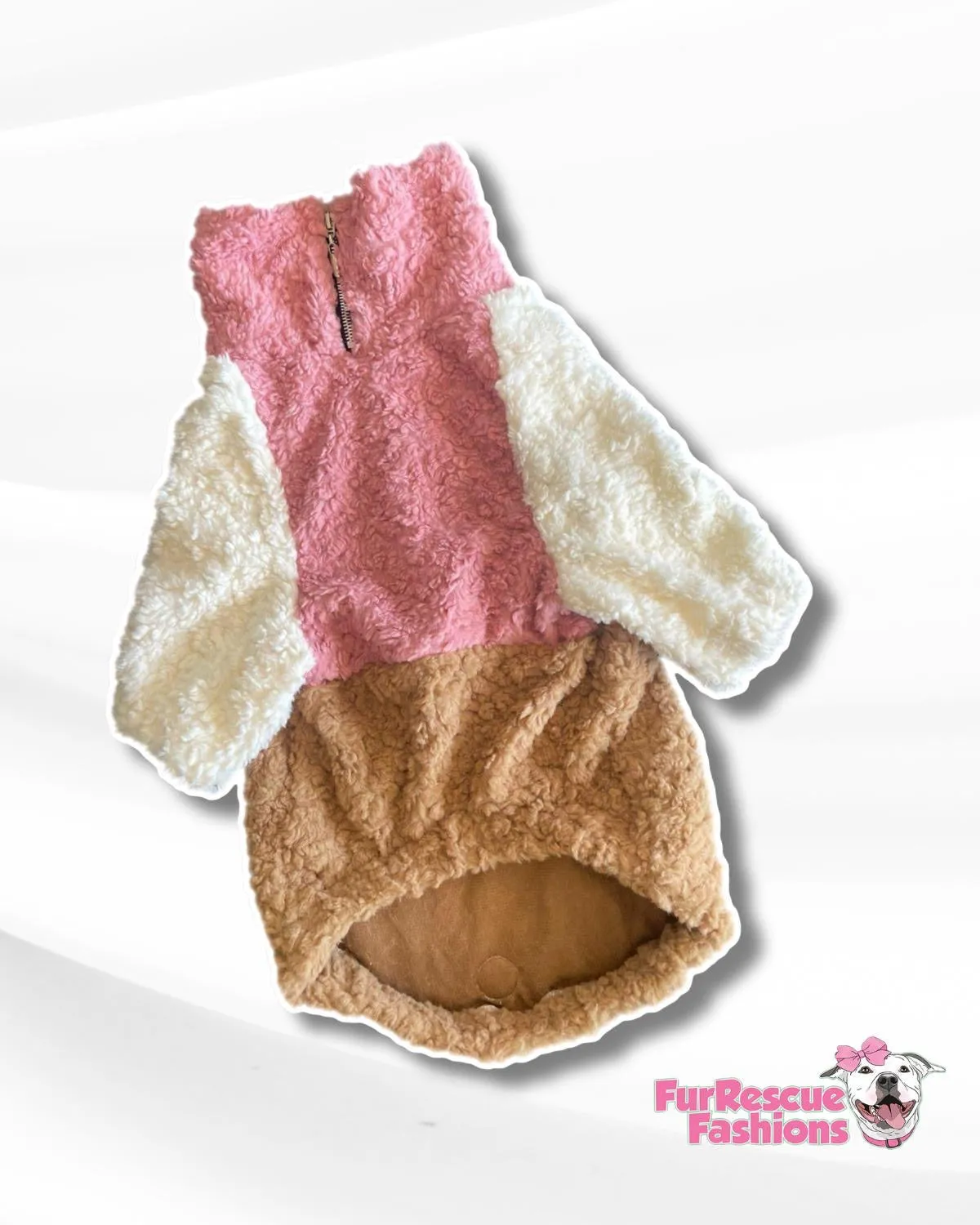 Color Block Dog Pullover (With Pink & Baby Blue) - Sherpa or Sweatshirt material.