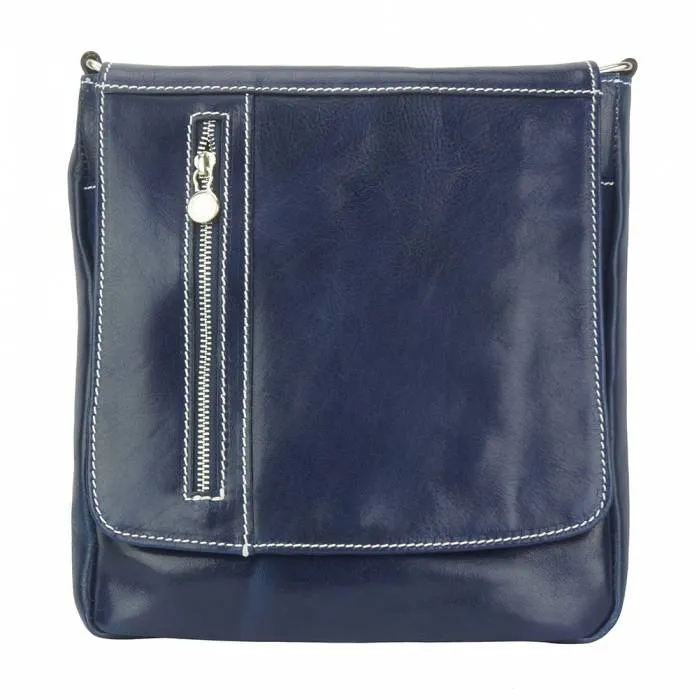 Compact Messenger Bag, Marbled Leather