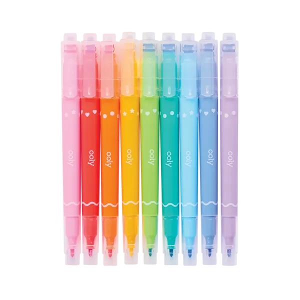 Confetti Stamp Double-Ended Markers (set of 9)