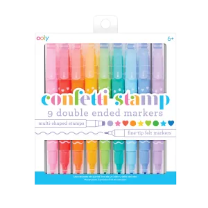 Confetti Stamp Double-Ended Markers (set of 9)