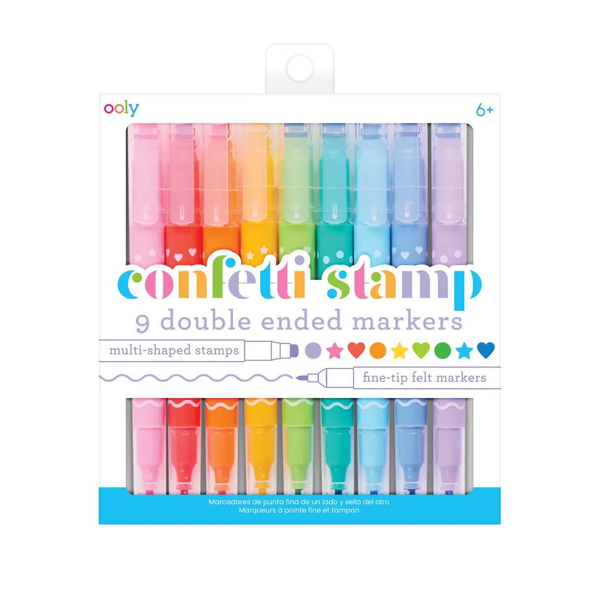 Confetti Stamp Double-Ended Markers (set of 9)