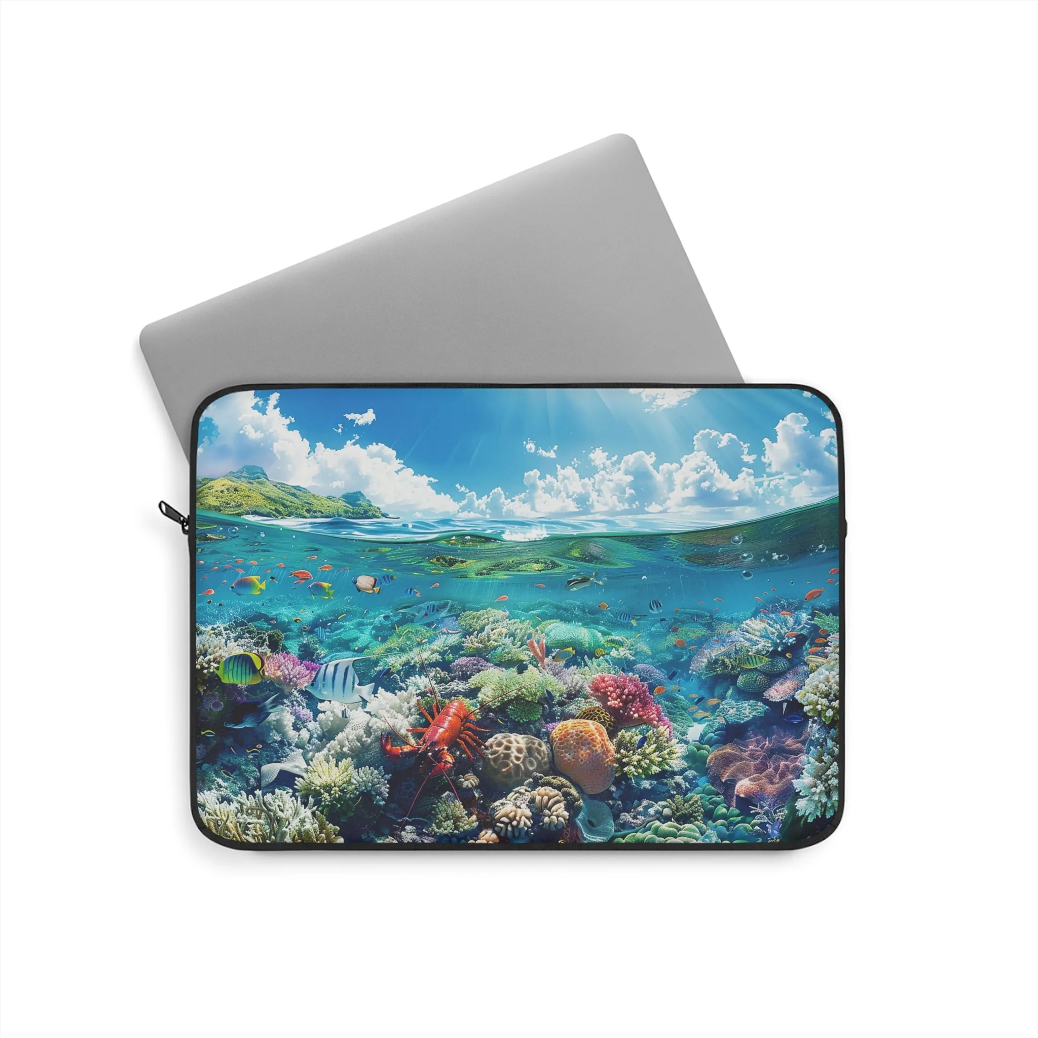 Coral Reef Dreamscape Laptop Sleeve - Dive into Digital Depths with Coral Reef Dreamscape! Available 3 Sizes: 12", 13", and 15"