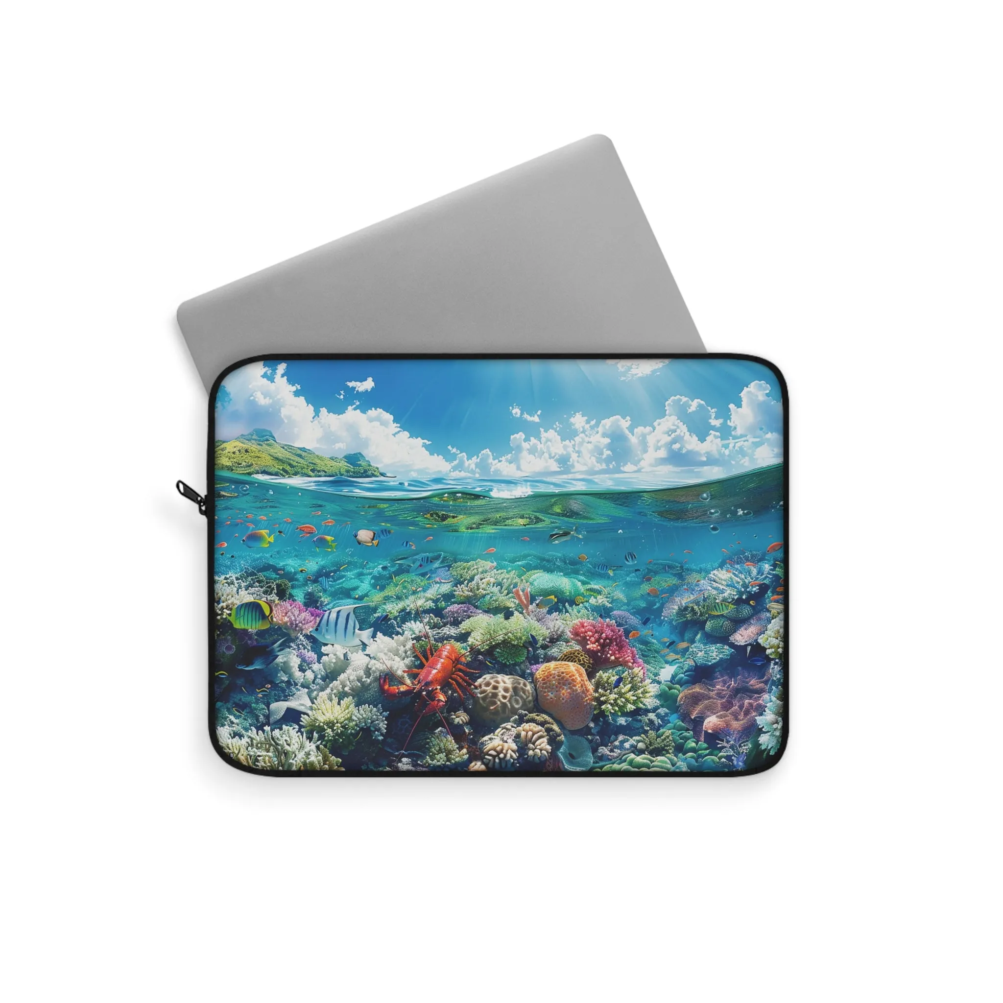Coral Reef Dreamscape Laptop Sleeve - Dive into Digital Depths with Coral Reef Dreamscape! Available 3 Sizes: 12", 13", and 15"