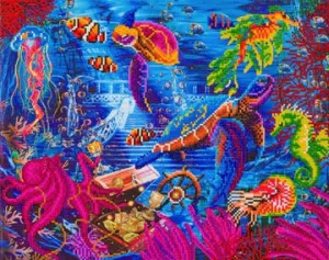 Craft Buddy Crystal Art Kit  Sea Life 40 x 50cm Pre-Framed 5D Art Kit