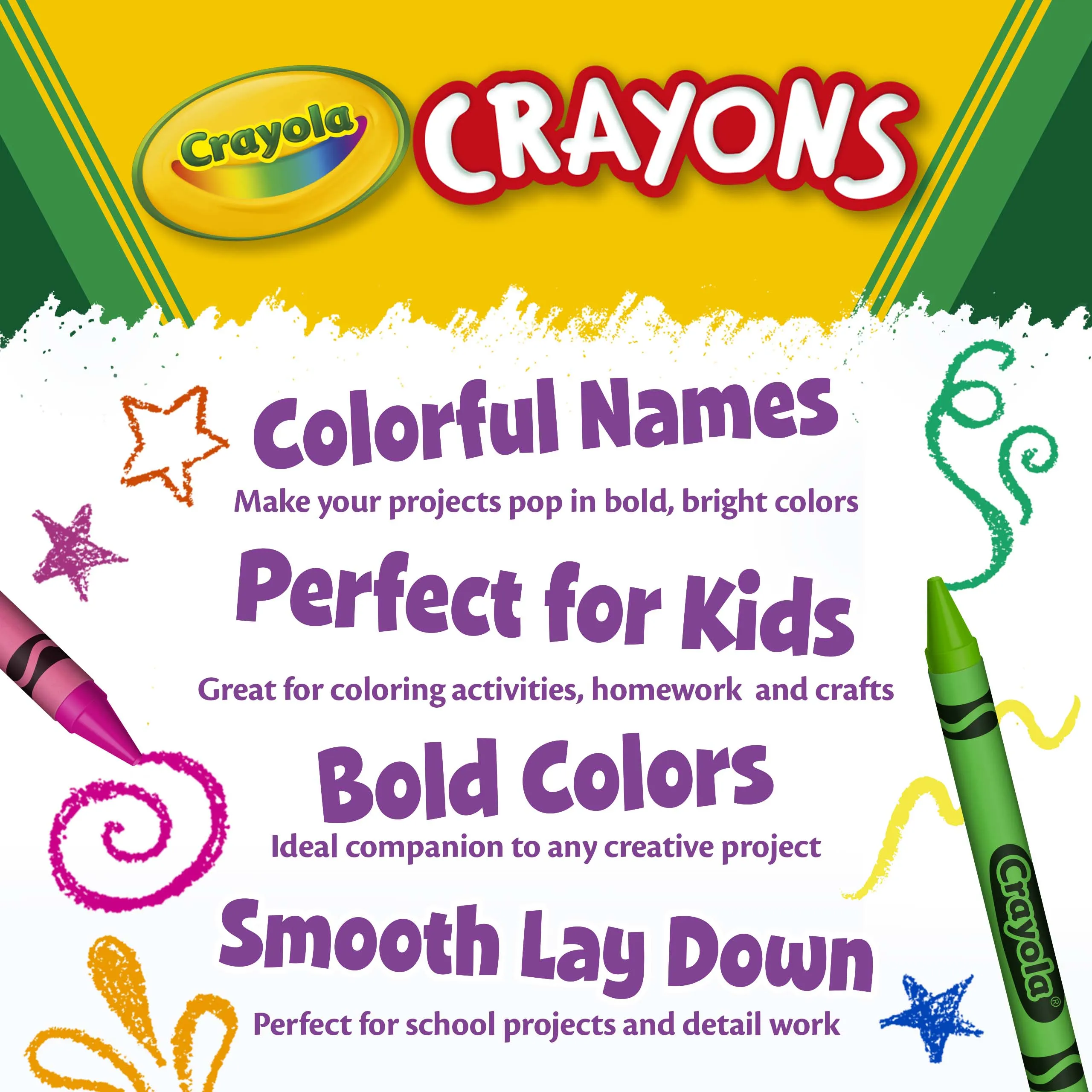 Crayola Ultra-Clean Washable Large Crayons, 8 Count