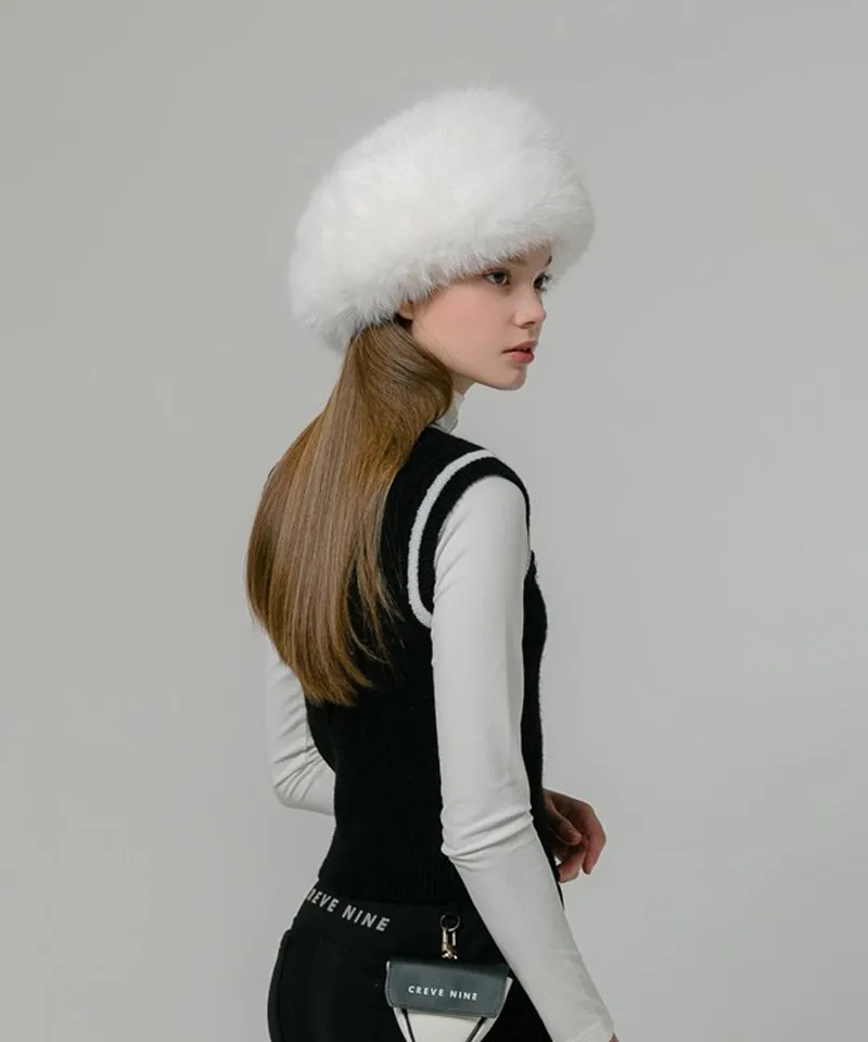 CREVE NINE: Russia Shapka Hat - Ivory