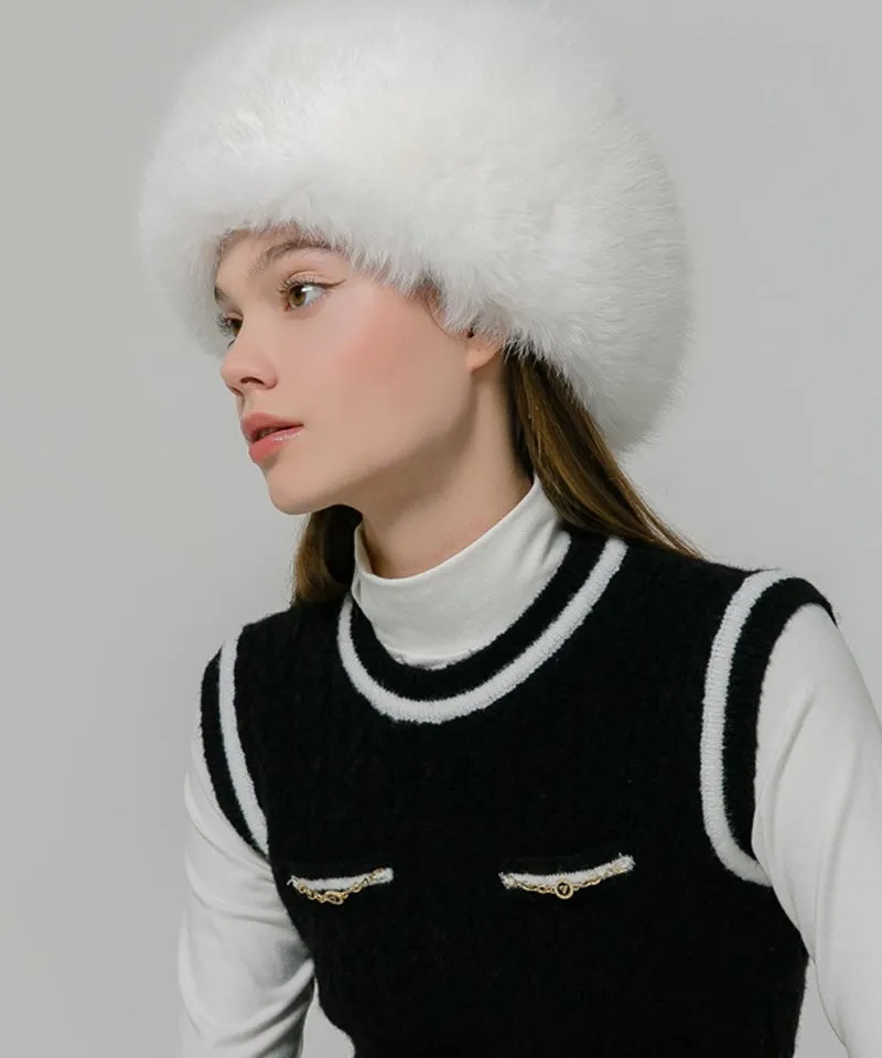 CREVE NINE: Russia Shapka Hat - Ivory
