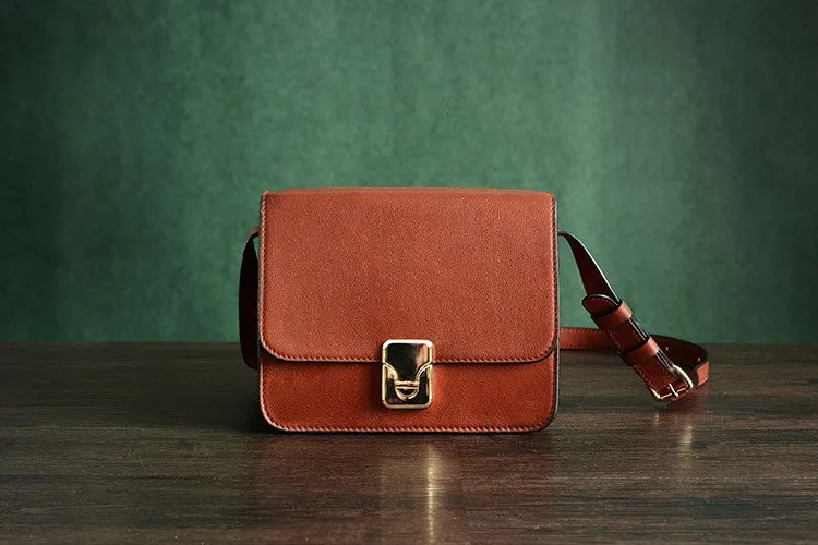 Custom Handmade Vegetable Tanned Italian Leather Shoulder Bag Satchel Bag Women Pouch Bag D048