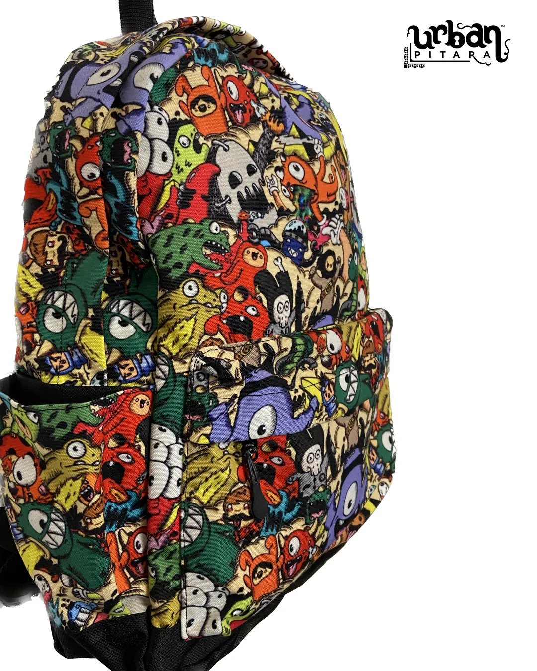 Cute Monsters Canvas Backpack