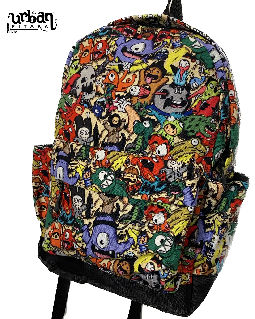 Cute Monsters Canvas Backpack