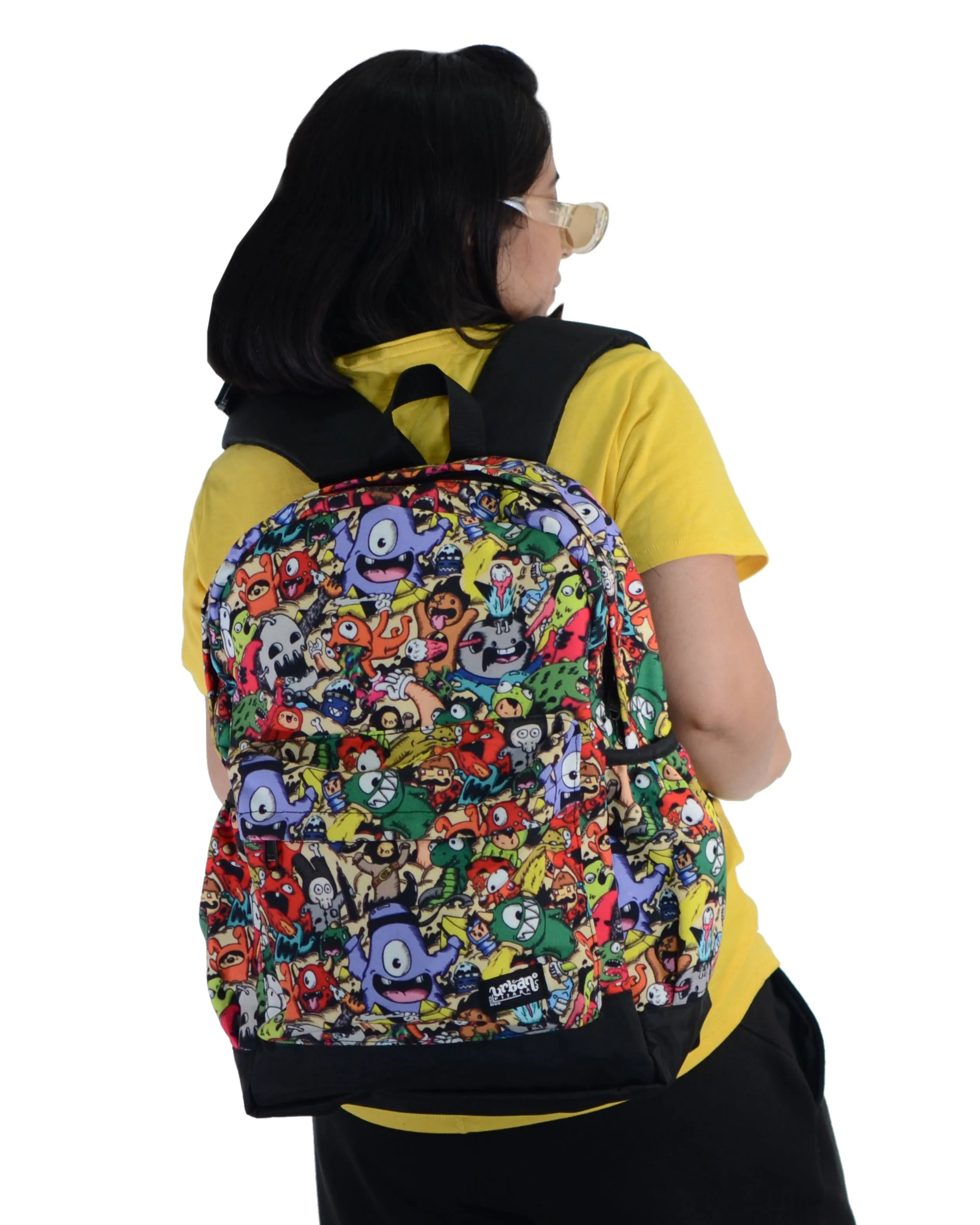 Cute Monsters Canvas Backpack