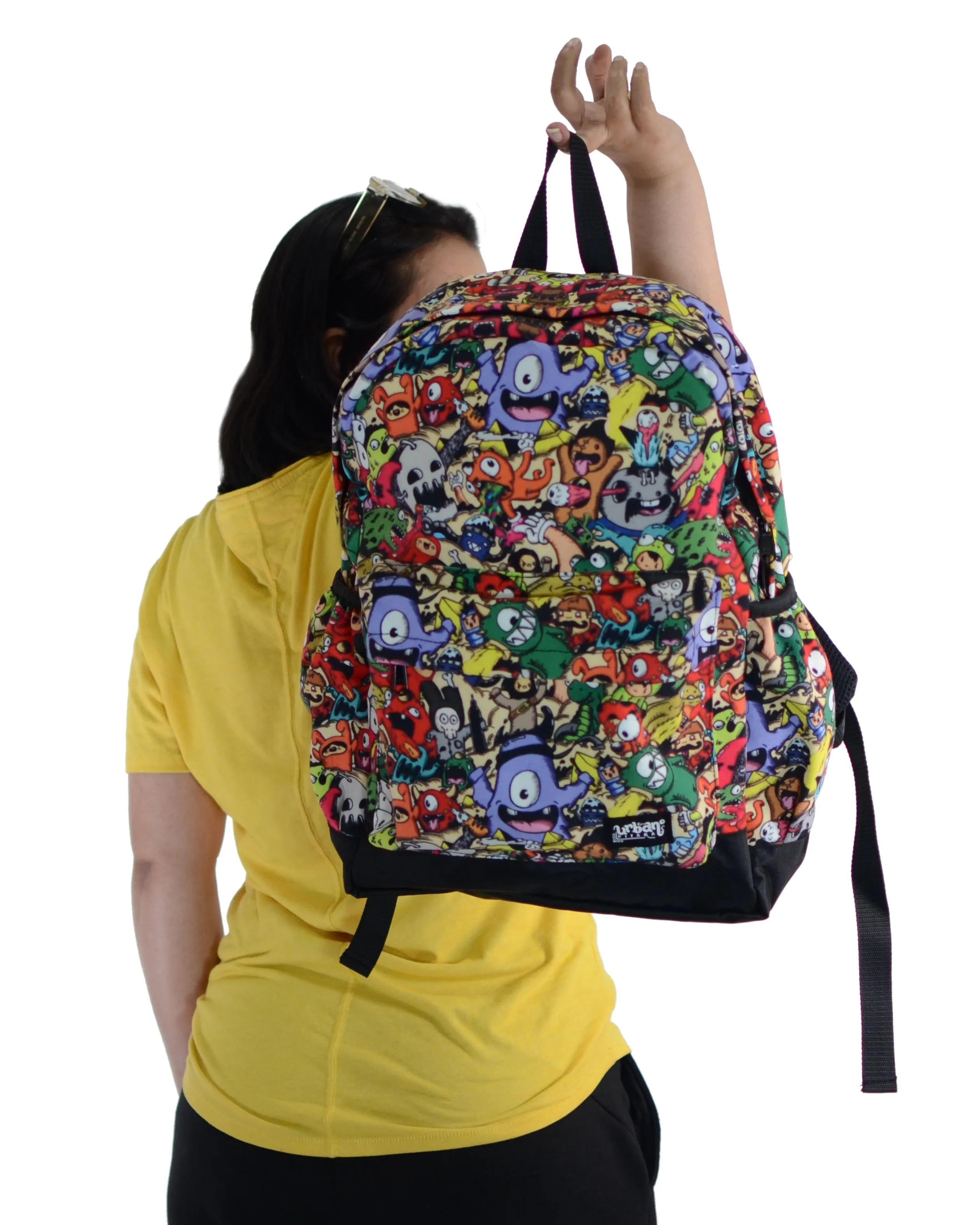 Cute Monsters Canvas Backpack