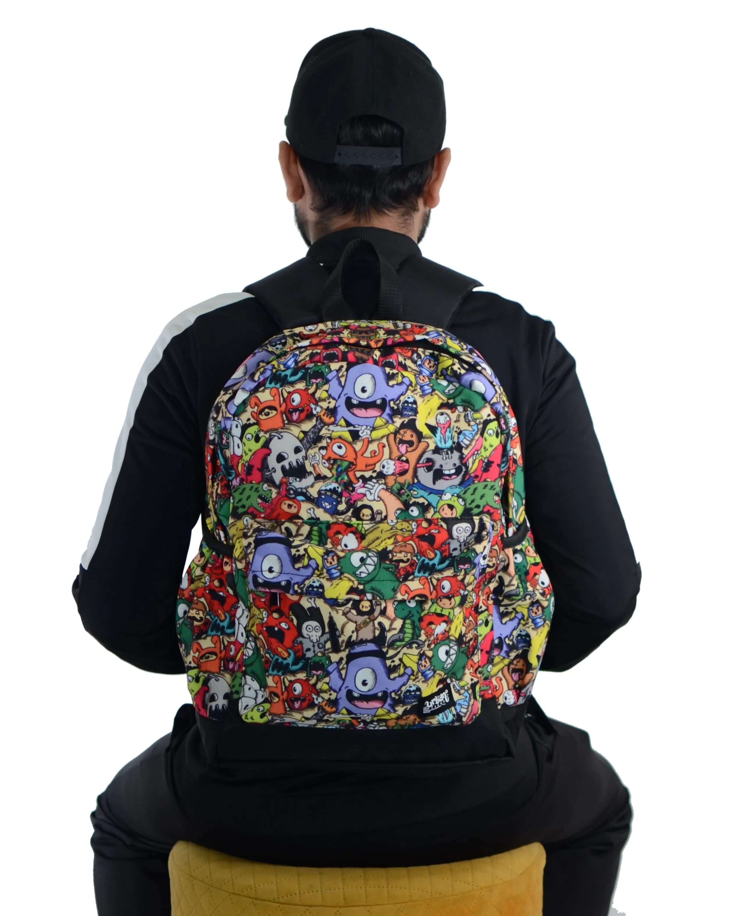 Cute Monsters Canvas Backpack