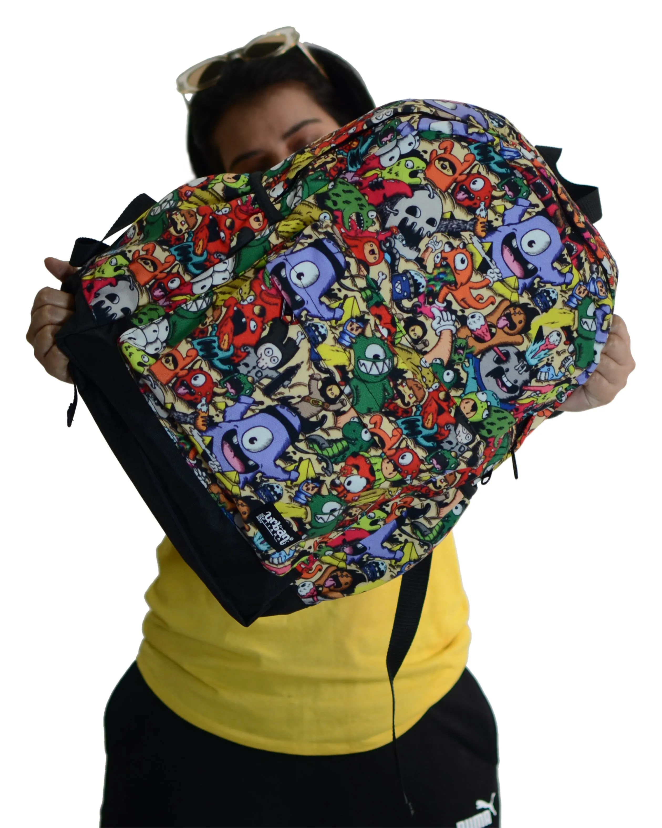 Cute Monsters Canvas Backpack