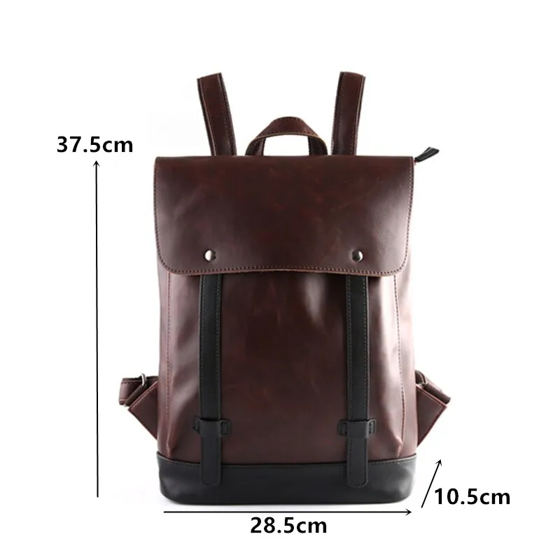 Cyflymder Retro Men's Backpack Bag Luxury Crazy Horse Leather Backpack Men School Backpack College Book Bag Rucksack Men Shoulder Bags