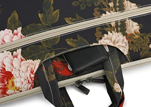 Dachee Black Peony Patten Waterproof Laptop Shoulder Messenger Bag Case Sleeve for 14 Inch 15 Inch Laptop Case Laptop Briefcase 15.6 Inch