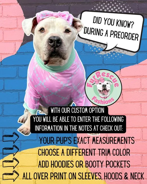 Danger Zone - Sharks! UV50 Dog PAWjama with Fuchsia Trim