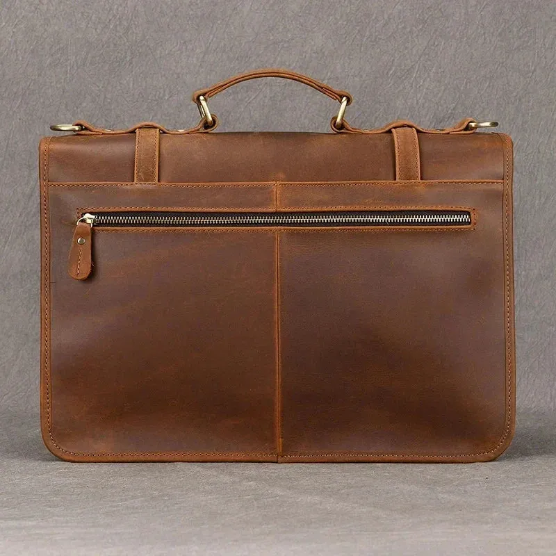 Daniel | Men's Leather Crossbody Messenger Laptop Bag Travel Bag