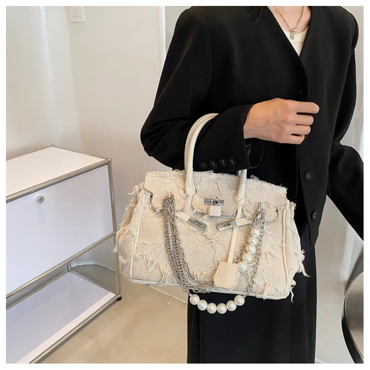 Design Pearl Chain Vintage Rag Beggar Handbags