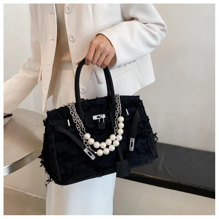 Design Pearl Chain Vintage Rag Beggar Handbags