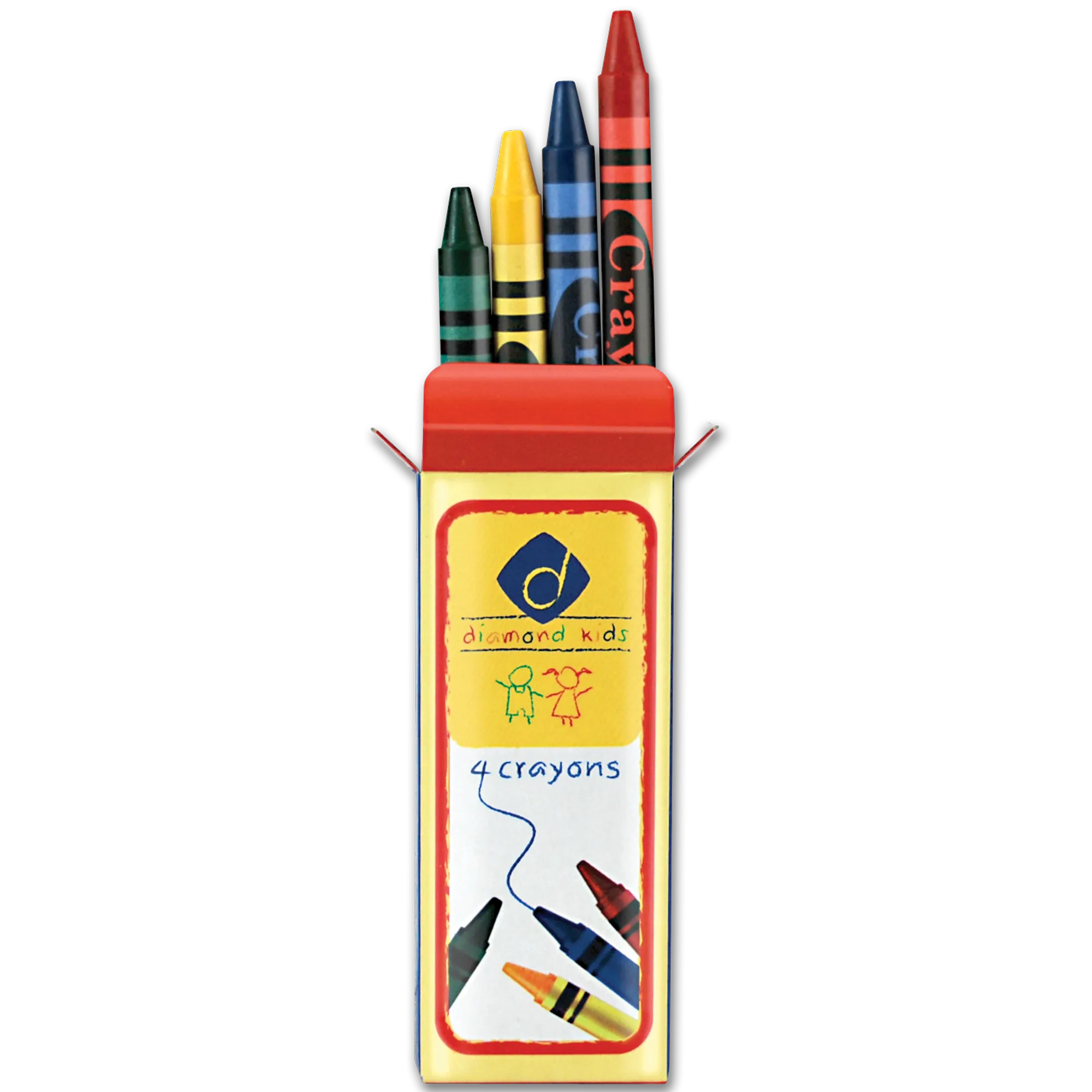 Diamond Wipes Kids 4 Color Crayons Box Set