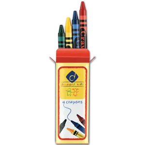 Diamond Wipes Kids 4 Color Crayons Box Set