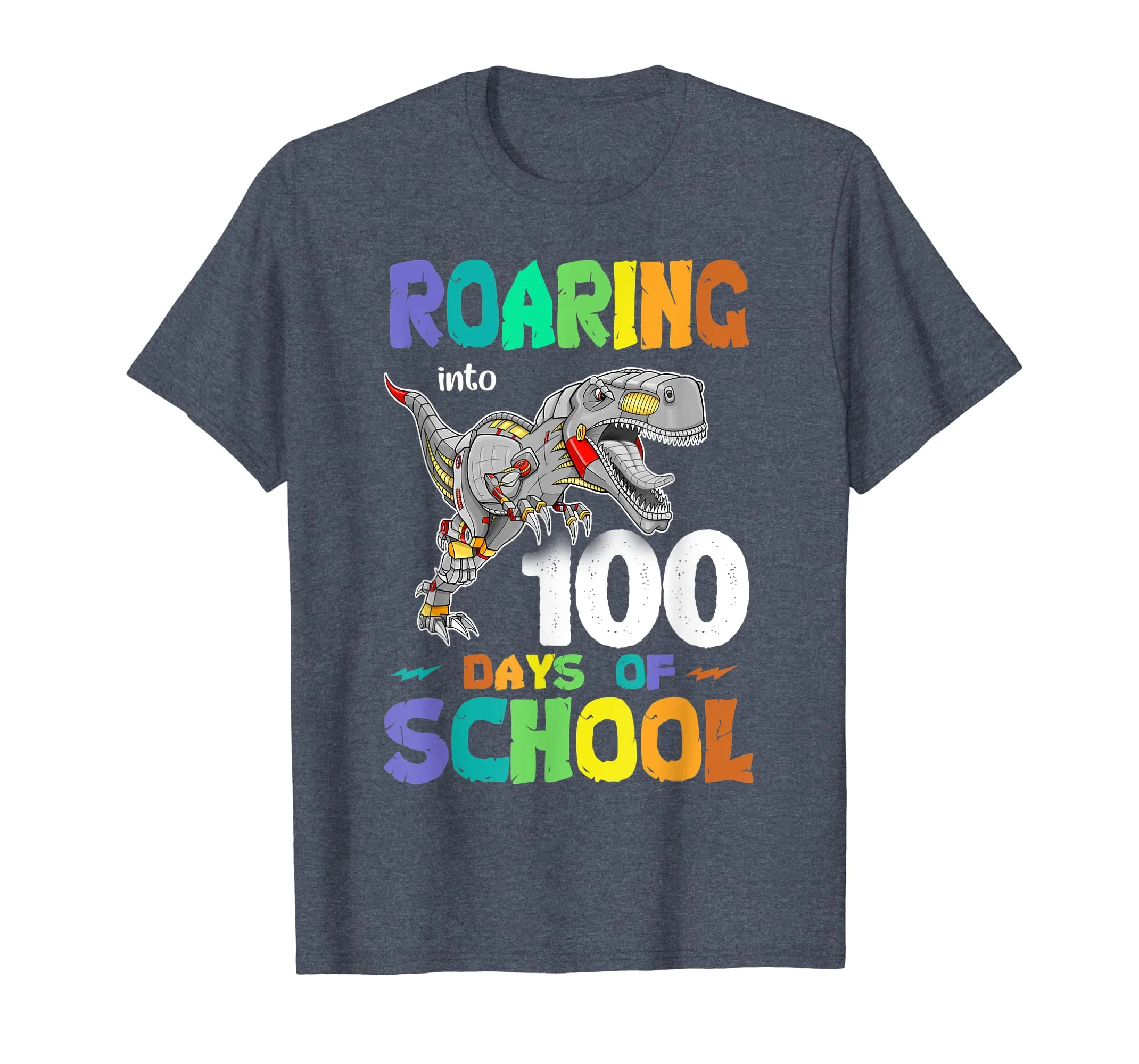 Dinosaur T-Rex Roaring Into 100 Days Of School Shirt