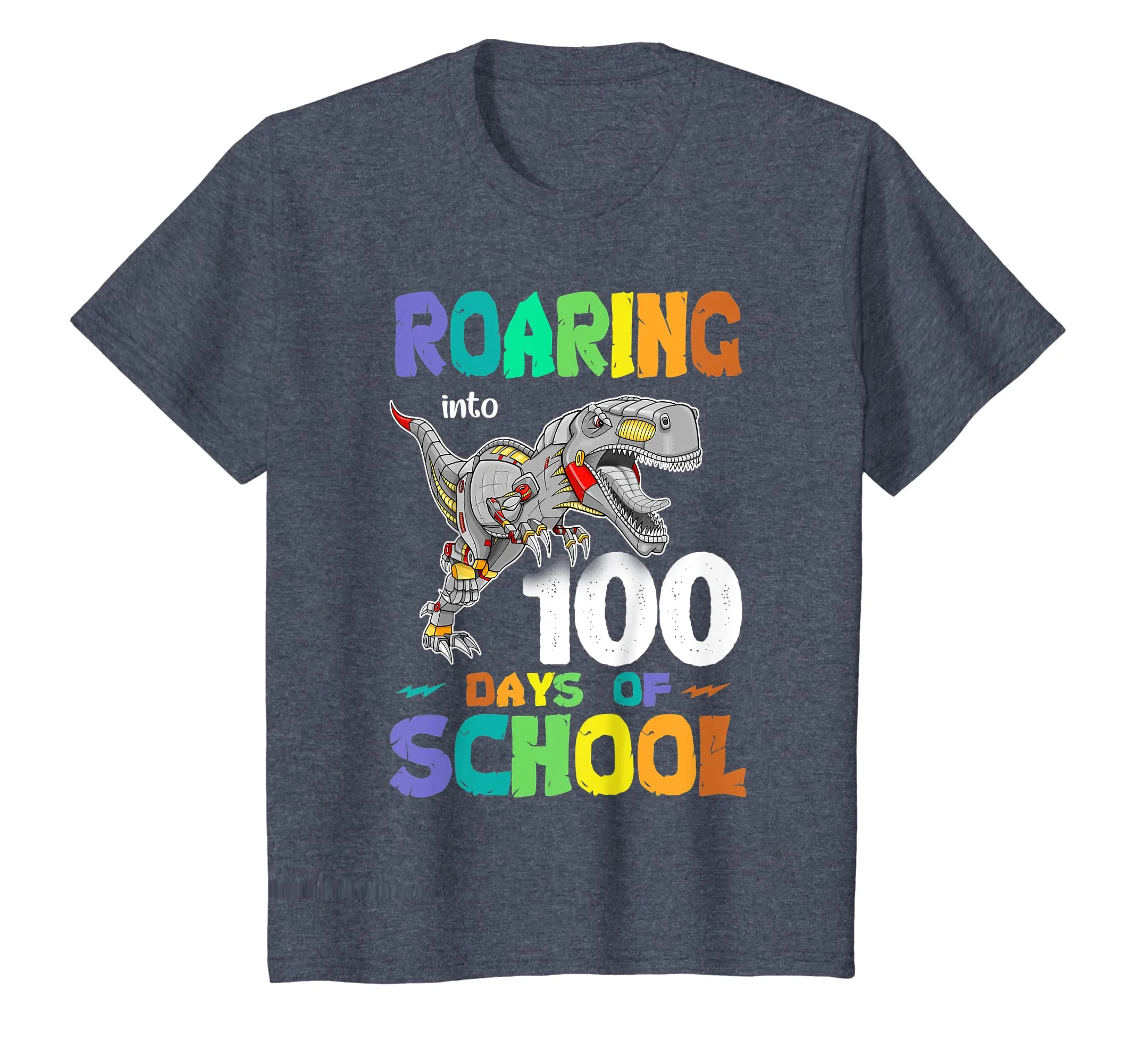 Dinosaur T-Rex Roaring Into 100 Days Of School Shirt