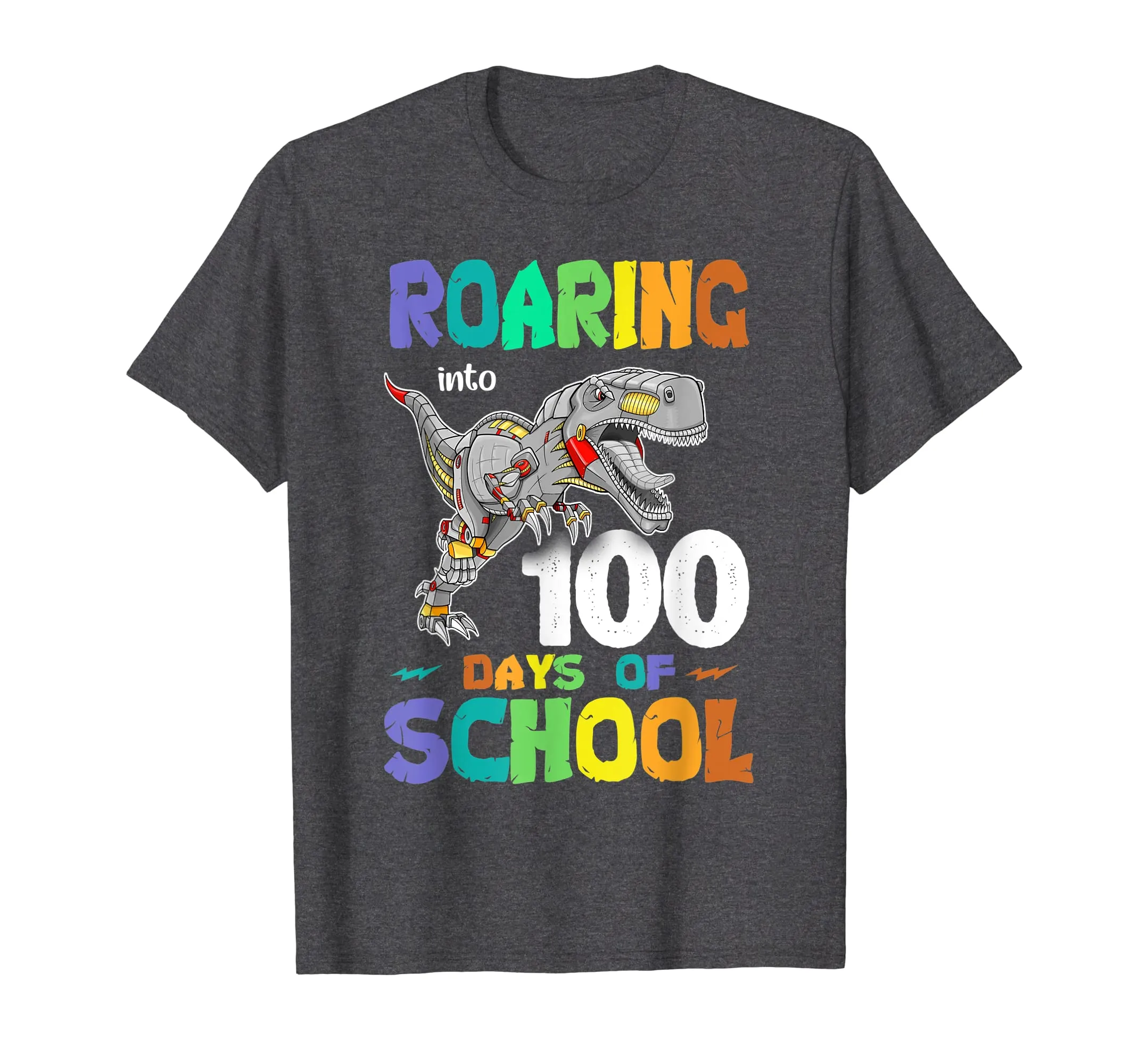 Dinosaur T-Rex Roaring Into 100 Days Of School Shirt