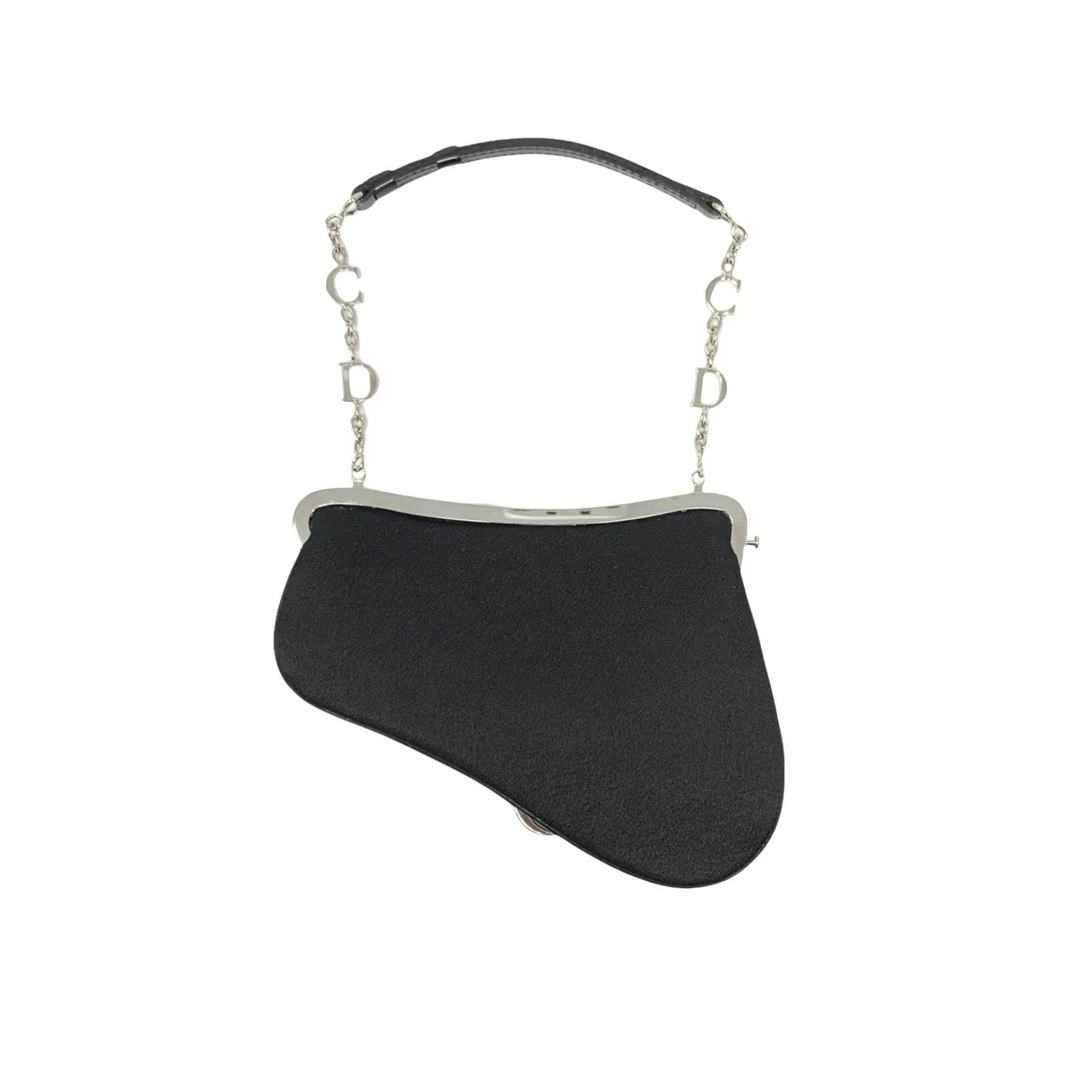 Dior Black Beaded Mini Saddle Bag