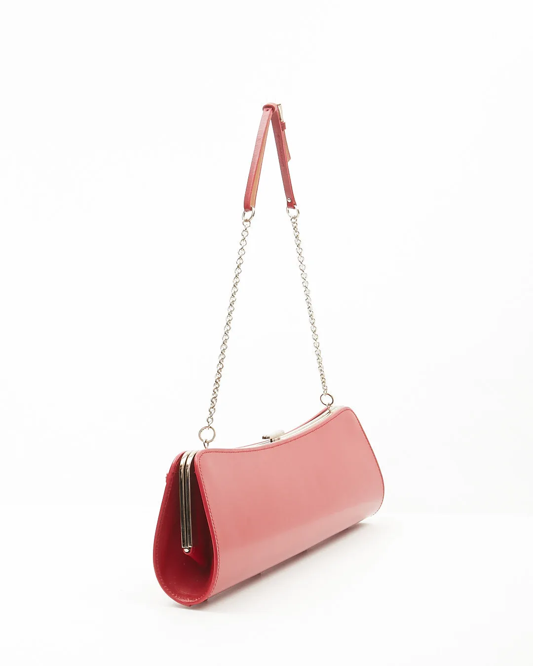 Dior Red Leather Bondage 2003 Long Clutch Chain Bag