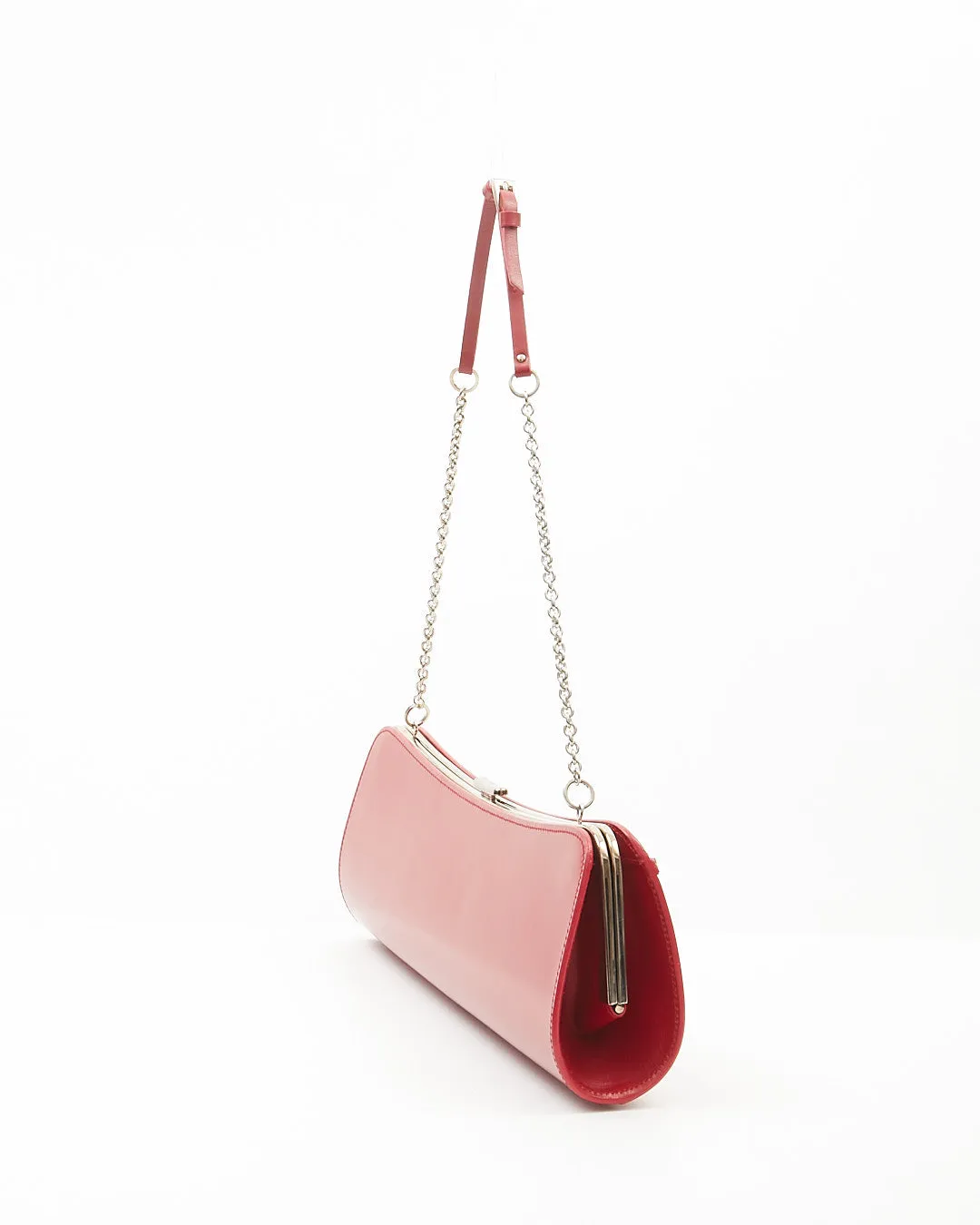 Dior Red Leather Bondage 2003 Long Clutch Chain Bag