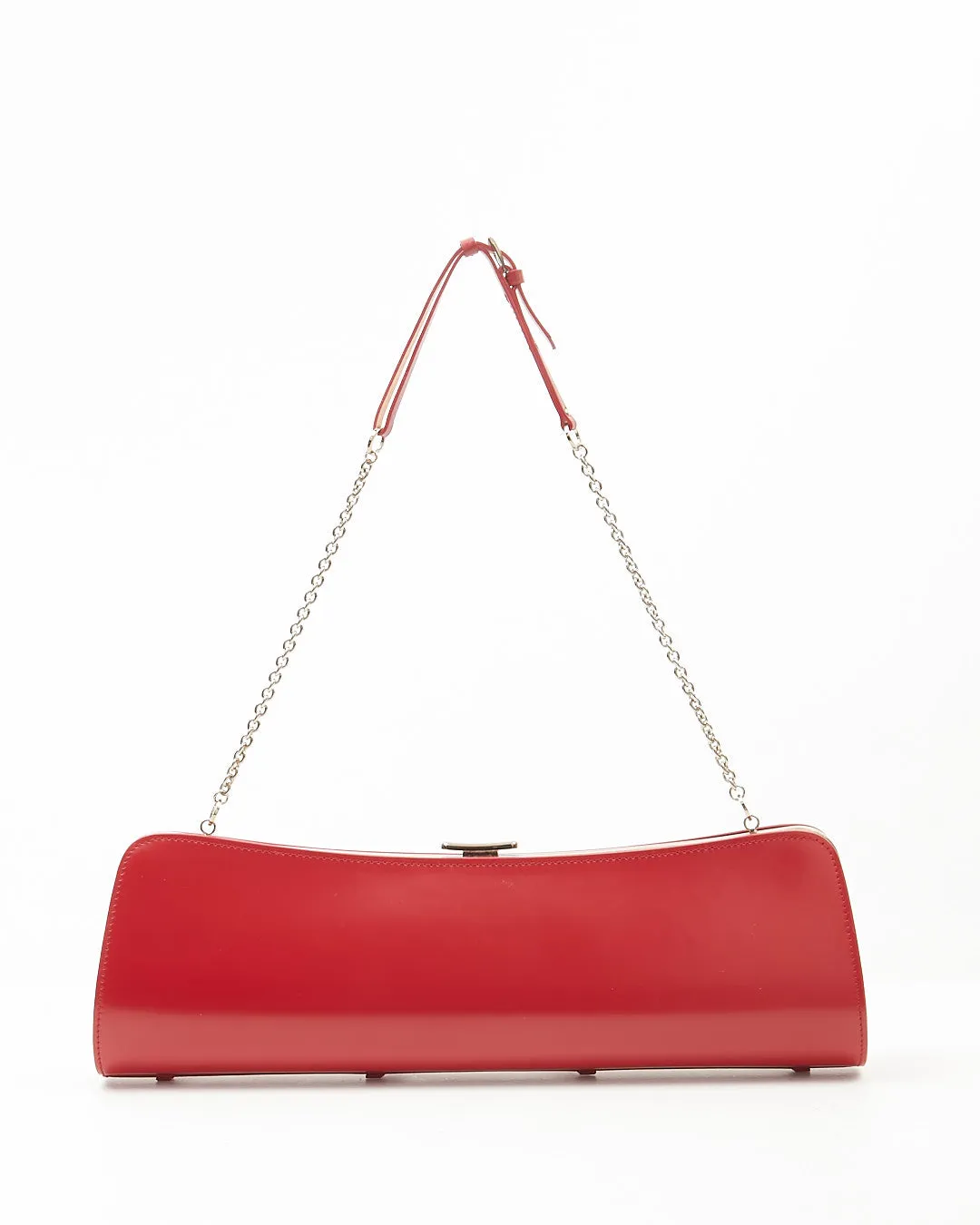 Dior Red Leather Bondage 2003 Long Clutch Chain Bag