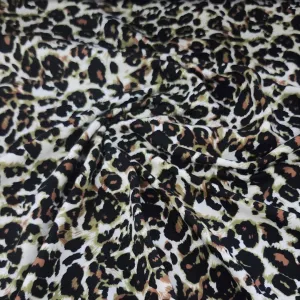 DTY Brushed Print Leopard Fabric Khaki 150cm
