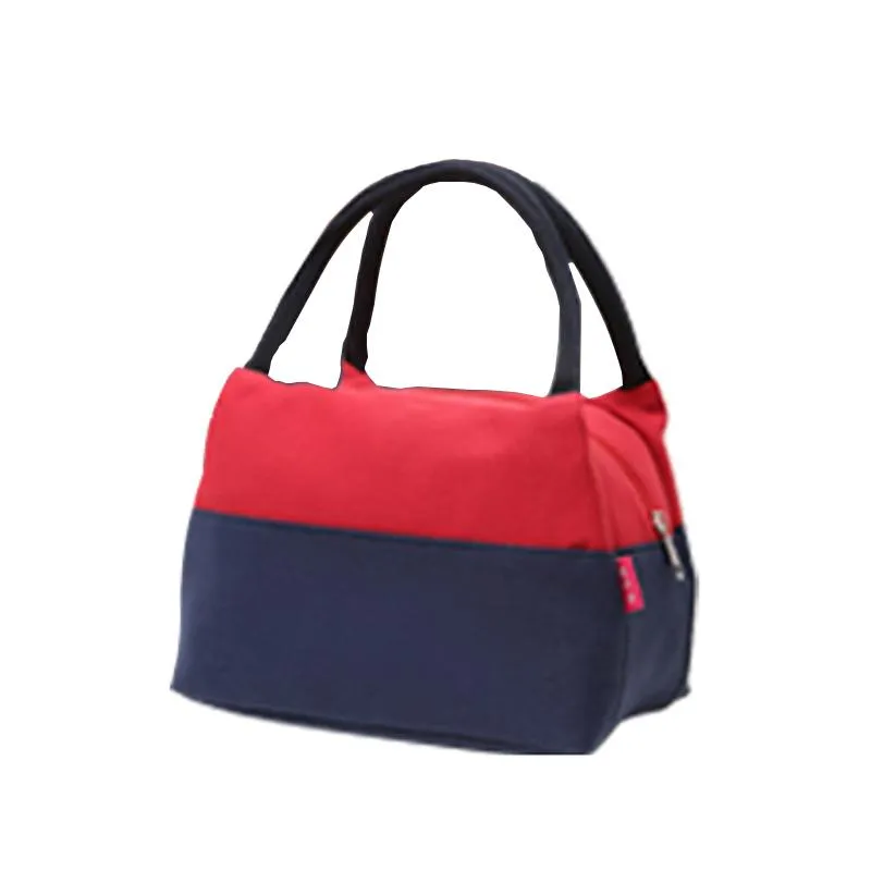 Dual-Coloured Waterproof Canvas Lunch Bag